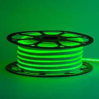 Неонова світлодіодна стрічка зелена 12V smd2835 120LED/m 6W/m pvc 8*16 IP65, 1м