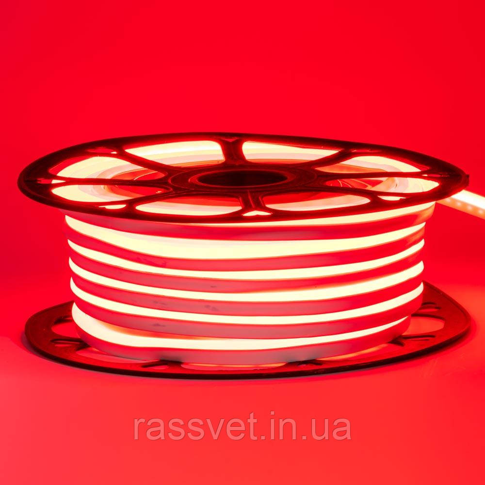 Неонова світлодіодна стрічка червона 12V smd2835 120LED/m 6W/m pvc 8*16 IP65, 1м