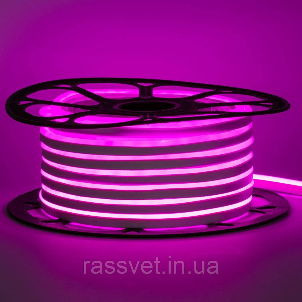 Неонова стрічка світлодіодна рожева 12V 8х16 пвх smd2835 120LED/м 8Вт/м IP65