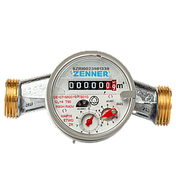 Лічильник гарячої води 3/4" (ду 20) (універсальний)  ETWD L-130мм (без штуцерів) Zenner (Німеччина)