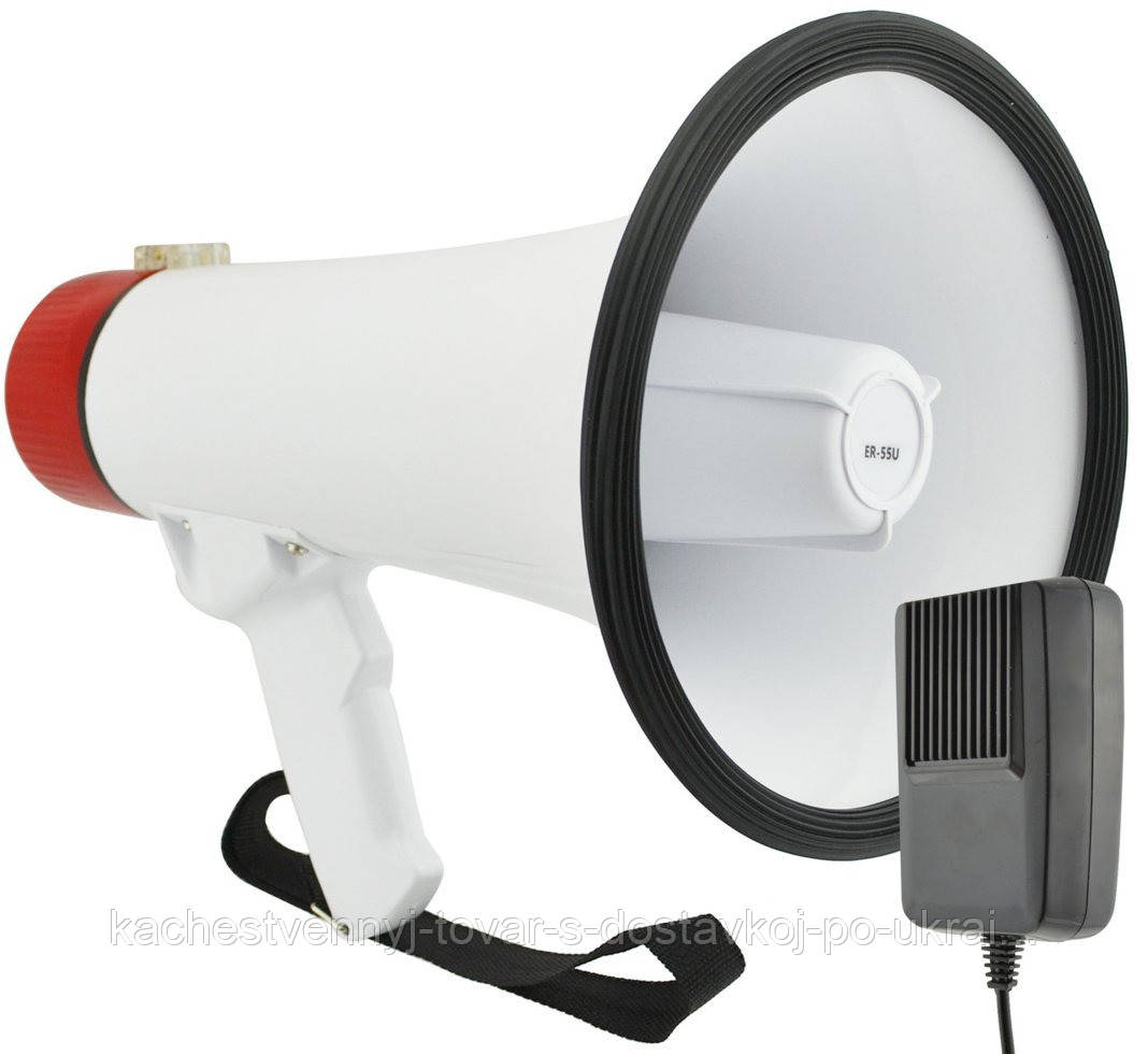 Громкоговоритель с микрофоном Megaphone ER-55U 25 W Белый, рупор для усиления голоса | гучномовець (KT) - фото 1 - id-p1516802762