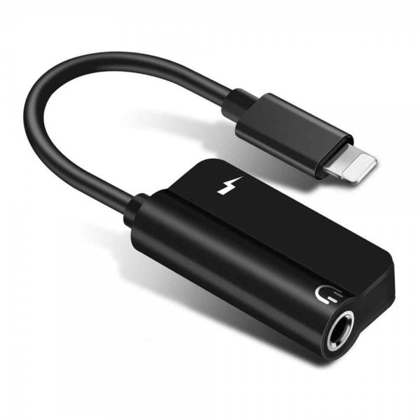 Перехідник Розгалужувач для iPhone 2 в 1 Lightning і 3,5 мм Audio AUX Адаптер Сплітер для Прослуховування Музики