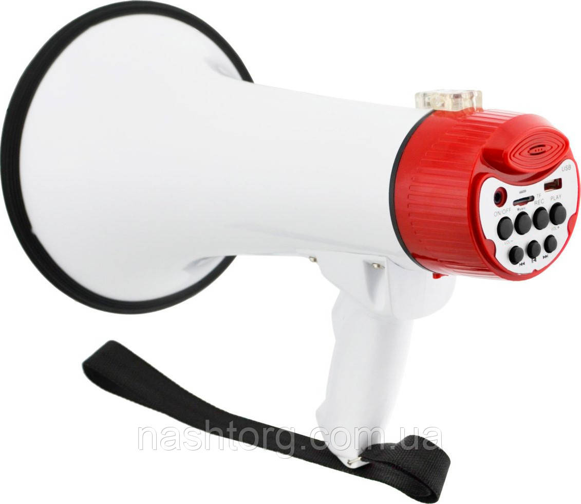 Громкоговоритель с микрофоном Megaphone ER-55U 25 W Белый, рупор для усиления голоса | гучномовець (NT) - фото 4 - id-p1516799438