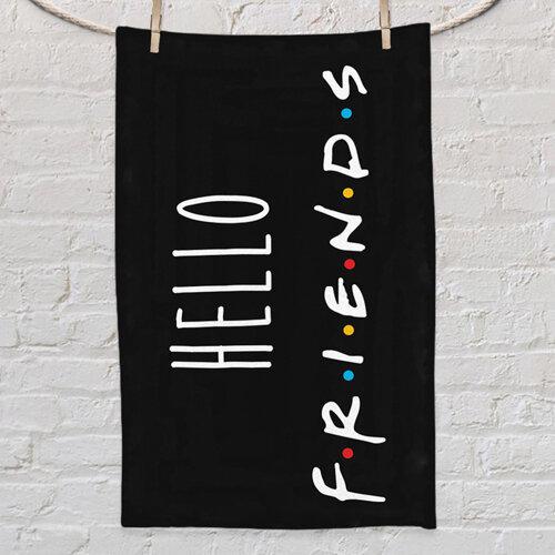 Рушник маленьке з принтом Hello friends