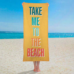 Рушник пляжний з принтом Take me to the beach, 150х70 см