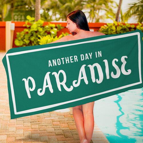 Рушник пляжний велике з принтом Another day in paradise, 150х70 см
