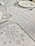 Скатертина кругла двостороння водовідштовхуюча 140 см., Новорічна, фото 3
