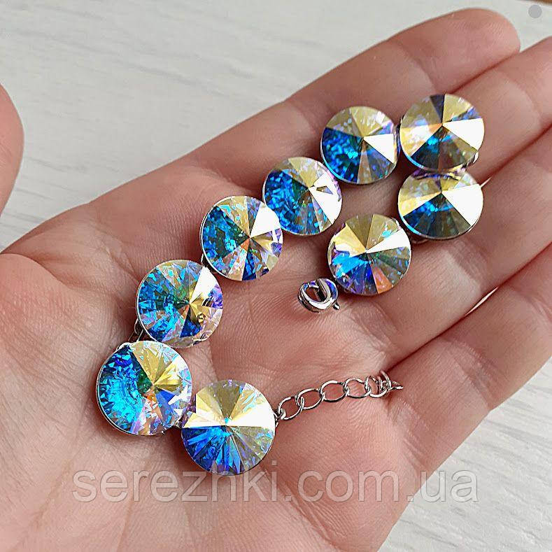 Родированные серьги и браслет с кристаллами Swarovski - фото 9 - id-p1516824627