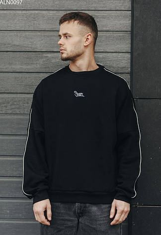 Свитшот мужской Staff black logo oversize fleece чёрный ALN0097 XS, 44 L, 50, фото 2