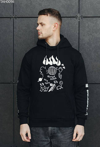 Толстовка чоловіча тепла Staff deadline fleece чорний TAH0098, фото 2