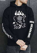 Толстовка чоловіча тепла Staff deadline fleece чорний TAH0098, фото 2