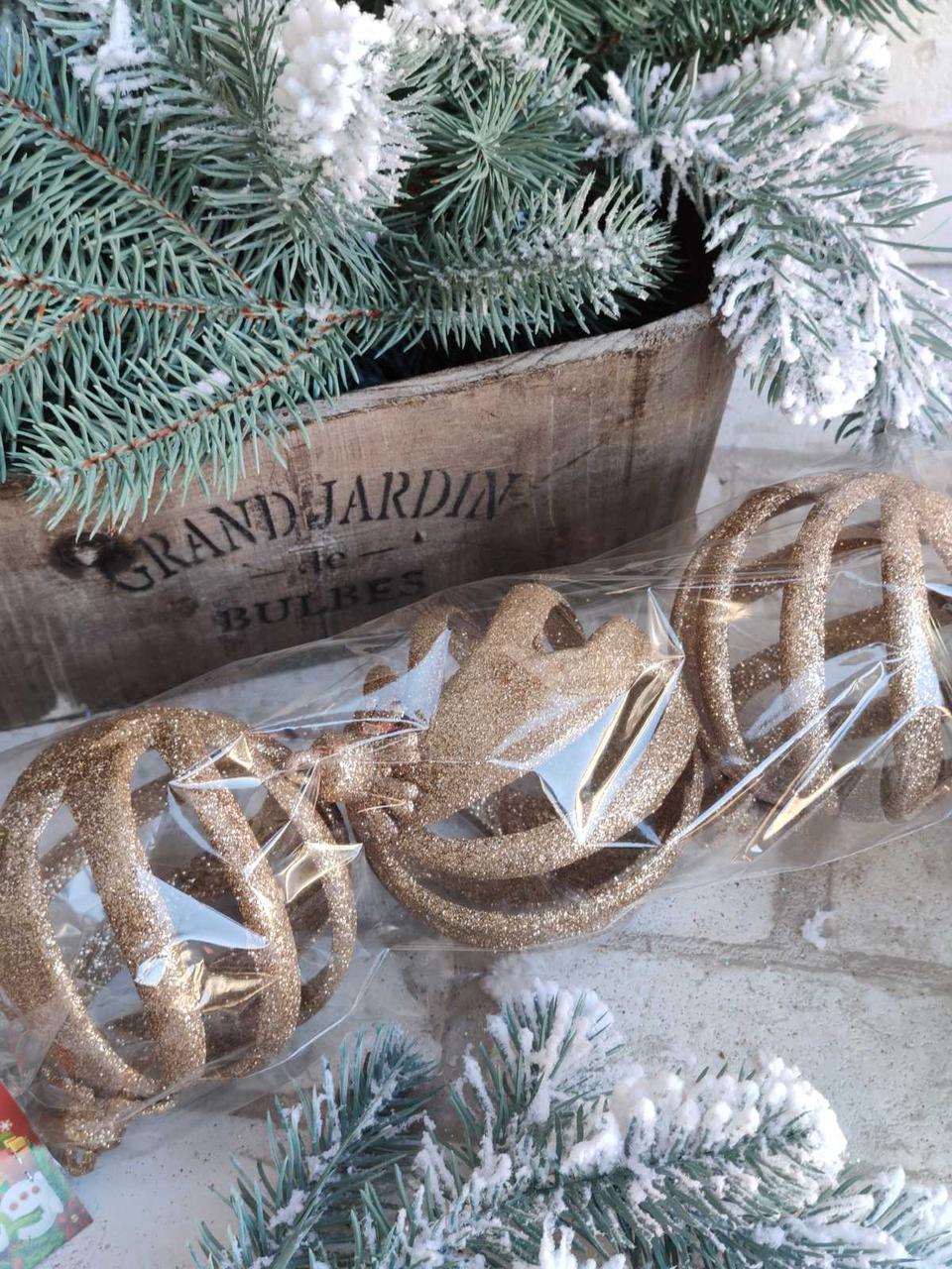 Набір королівських куль на ялинку, д 10 см,3 шт/уп, фото 1