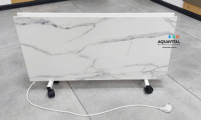 Підлоговий керамічний обігрівач FLYME 800PW (білий мармур) з програматором і ніжками