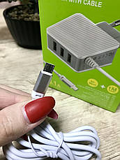 Зарядний пристрій BOROFONE A42А 3USB micro USB, фото 5