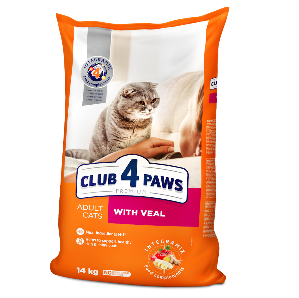 Клуб 4 Лапи Premium Veal для кішок із телятиною 14 кг