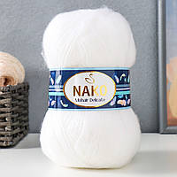 Пряжа Nako Mohair Delicate № 6101 (Нако Мохер Деликат) Белый