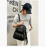 Рюкзак міський жіночий чорний з нейлонової тканини 272G, фото 5
