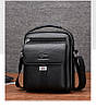 Сумка - барсетка шкіряна Kangaroo з накладною кишенею, фото 2