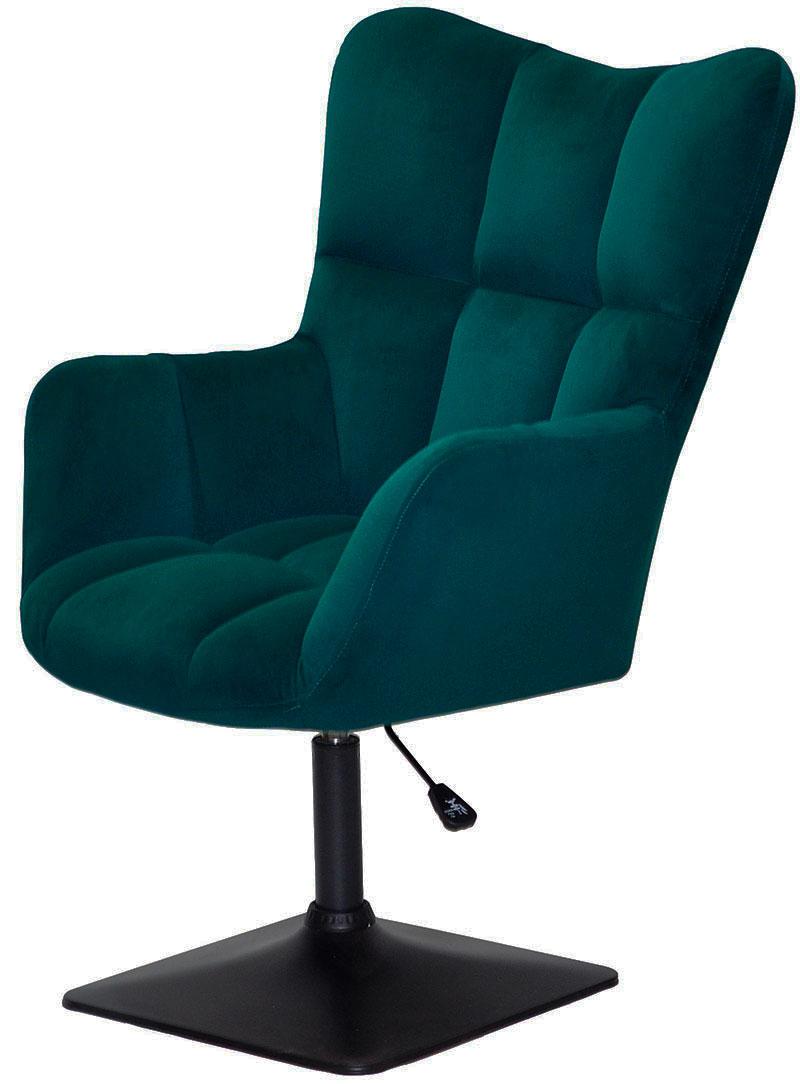 М'яке крісло Oliver 4BK-Base зелений В-1003 велюр на чорній квадратній нозі, з регулюванням висоти, фото 1