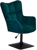 М'яке крісло Oliver 4BK-Base зелений В-1003 велюр на чорній квадратній нозі, з регулюванням висоти, фото 4