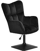 Лаунж крісло Oliver 4BK-Base чорний В-1011 велюр чорна квадратна ніжка опора, з регулюванням висоти, фото 9