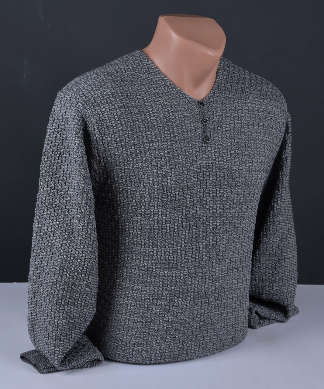 Чоловічий пуловер сірий | Чоловічий светр Туреччина 9057
