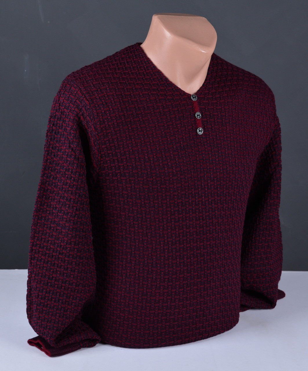 Чоловічий пуловер бордовий | Чоловічий светр Туреччина 9056, фото 1