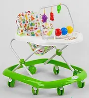 Детские ходунки JOY 992 музыкальная панель, регулировка высоты, для мальчика и девочки, зеленые ( салатовые )