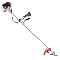 Мотокоса 1.5 кВт/2 л.с., 43 см³, катушка, 3-х лопастной нож, фреза 40 зубъев, двухплечевой ранцевый ремень kvl