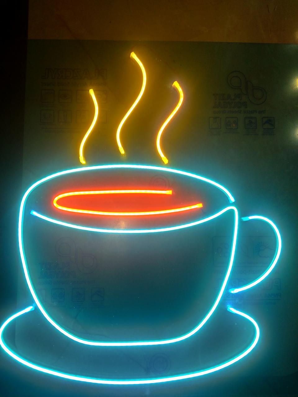 Неонова вивіска чашка Кави 35 см х 35 см