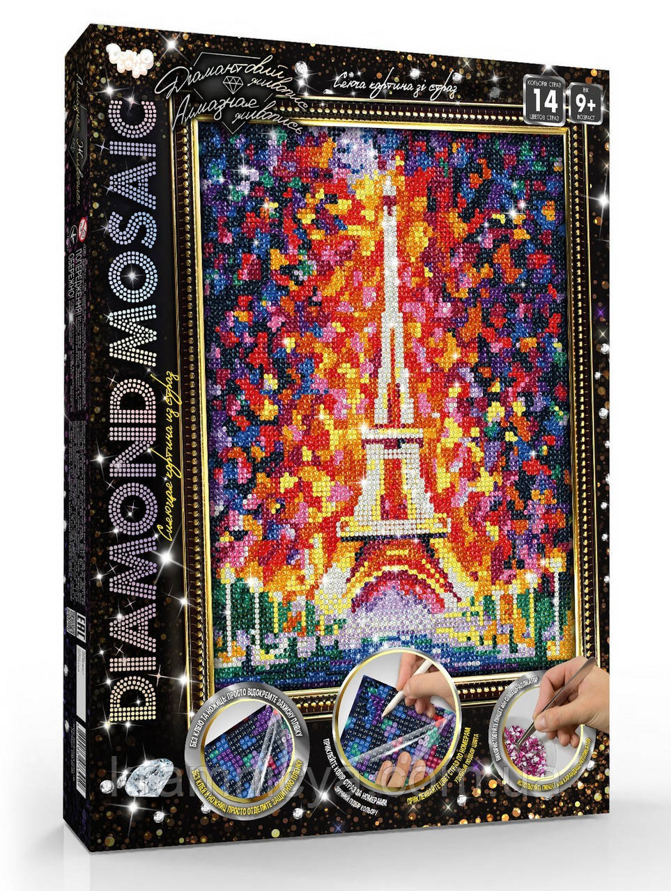 Алмазна мозаїка (вишивка) Ейфелева вежа, 30х40 (DM-03-07), фото 1