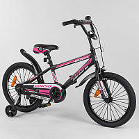 Велосипед детский 18 Corso MAX Speed ST-18088 усиленный обод и спица, черно-розовый