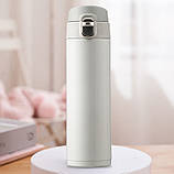 Термос для чаю/кави з шийкою для пиття й захистом від відкриття сталевий Auto 500 мл білий (LB-29914), фото 2