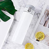 Термос для чаю/кави з шийкою для пиття й захистом від відкриття сталевий Auto 500 мл білий (LB-29914), фото 3