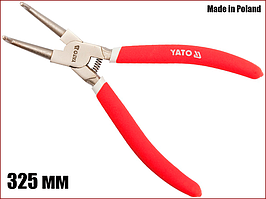 Щипці для зняття стопорних кілець на стискання загнутий 325 мм Yato YT-1995