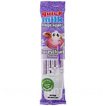 Трубочки для молока лісові ягоди Квік Мілк Quick Milk forest fruit (фіол.) 30g 20шт/пач 12пач/ящ (Код: 00-00006444)