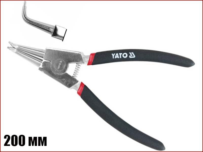 Знімач стопорних кілець на розтискання загнутий 200 мм Yato YT-2145