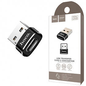 OTG Перехідник USB на Type-C Black HOCO UA6