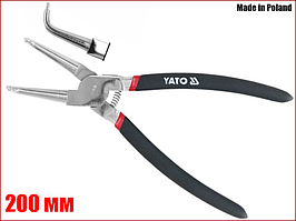 Щипці для зняття стопорних кілець на стискання загнутий 200 мм Yato YT-2147
