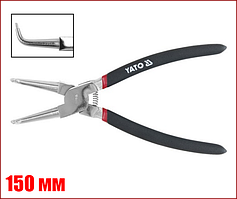Щипці для зняття стопорних кілець на стискання загнутий 150 мм Yato YT-2143