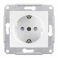 Розетка Schneider-Electric Sedna з заземл. і з/шторками біла (SDN3000121)