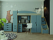 Ліжко-гірка зі сходинками Саванна 80х190 см Світ Меблів Дуб Крафт сірий/Льон, фото 3