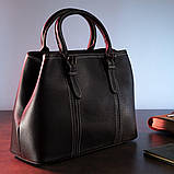 Класична жіноча сумка на шкірі флотар Vintage 14861 Чорна, фото 4