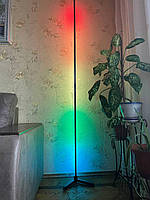 Белый напольный Угловой лед светильник 2м, лед торшер, Неоновая лампа, RGB подсветка с Bluetooth Черный, 2