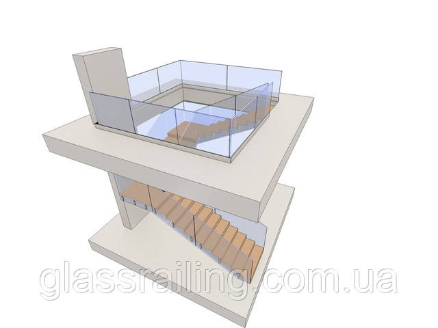Скляне огородження сходів