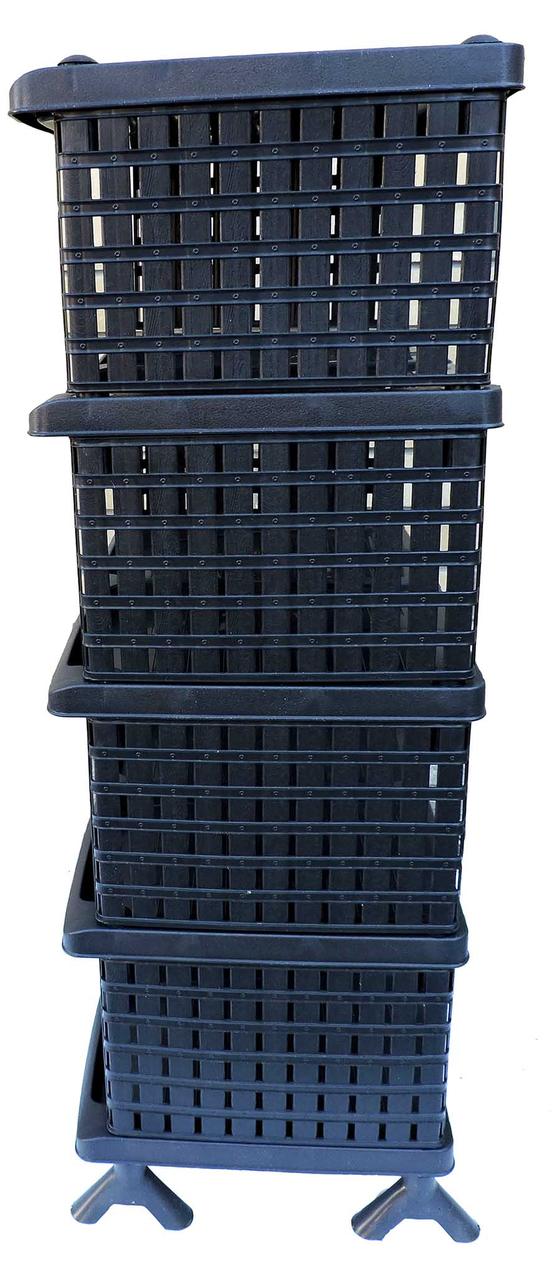 Этажерка пластиковая для обуви на 5 ярусов "Бамбук" черная (Elif Plastik) 46.5*31*88 см - фото 3 - id-p1517170424