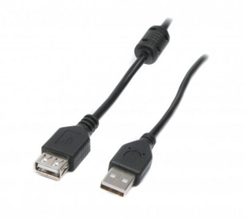 Подовжувач USB-USB 2.0 AM-AF Maxxter 3m феритовий фільтр Black