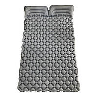 Двомісний надувний килимок похідний, туристичний WCG для кемпінгу (сірий)