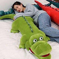 Плюшева іграшка-подушка обнімашка крокодил (алігатор) зелений 2 в 1 (160 см) krd0209