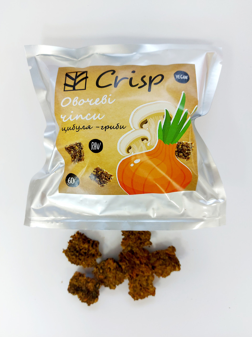 Овочеві кріспи цибуля-гриби Vegan 60 г